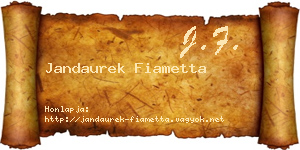 Jandaurek Fiametta névjegykártya